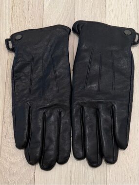 Acdyion Men’s Black Leather Gloves